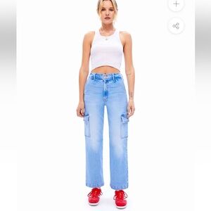 Mother The Straight Up Rambler Cargo Jeans Ankle Size 28